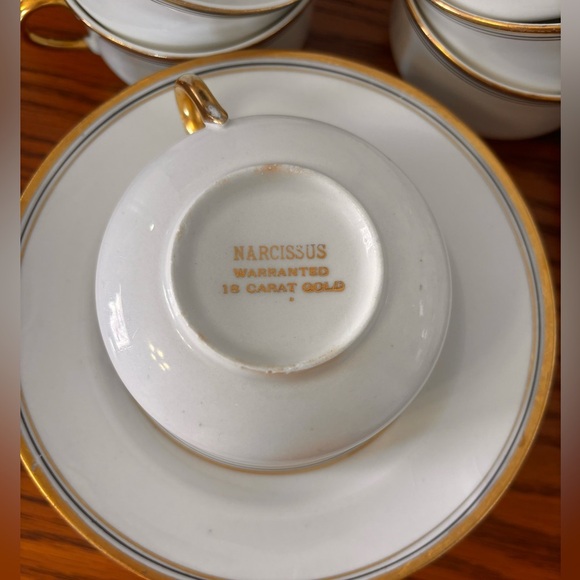 Antique 6 Tea Cups/Saucer Cleveland China GHB Co 18 Carat Gold Trim - Picture 1 of 2